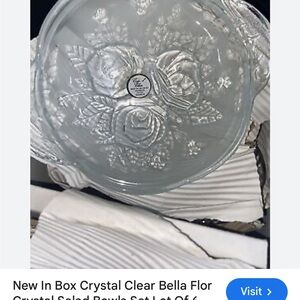 Bella Flor Crystal Salad Bowl Set